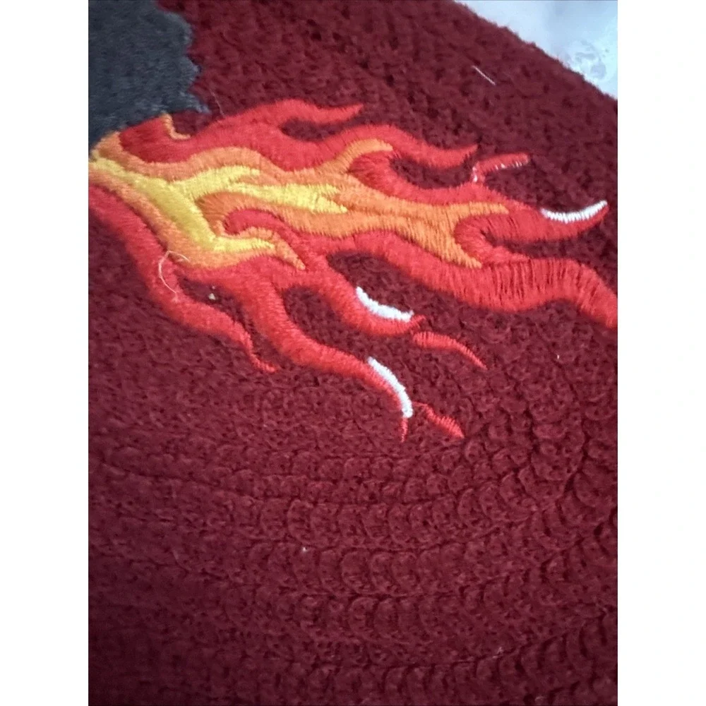 Pottery Barn Fun Old Fashioned Family Christmas Stocking Santa Flames NWOT